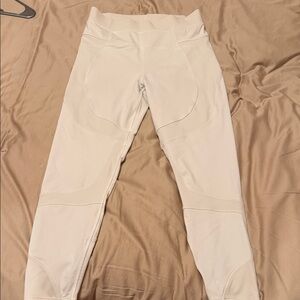 Lululemon zoned compression leggings ribbed running size 10 bone color